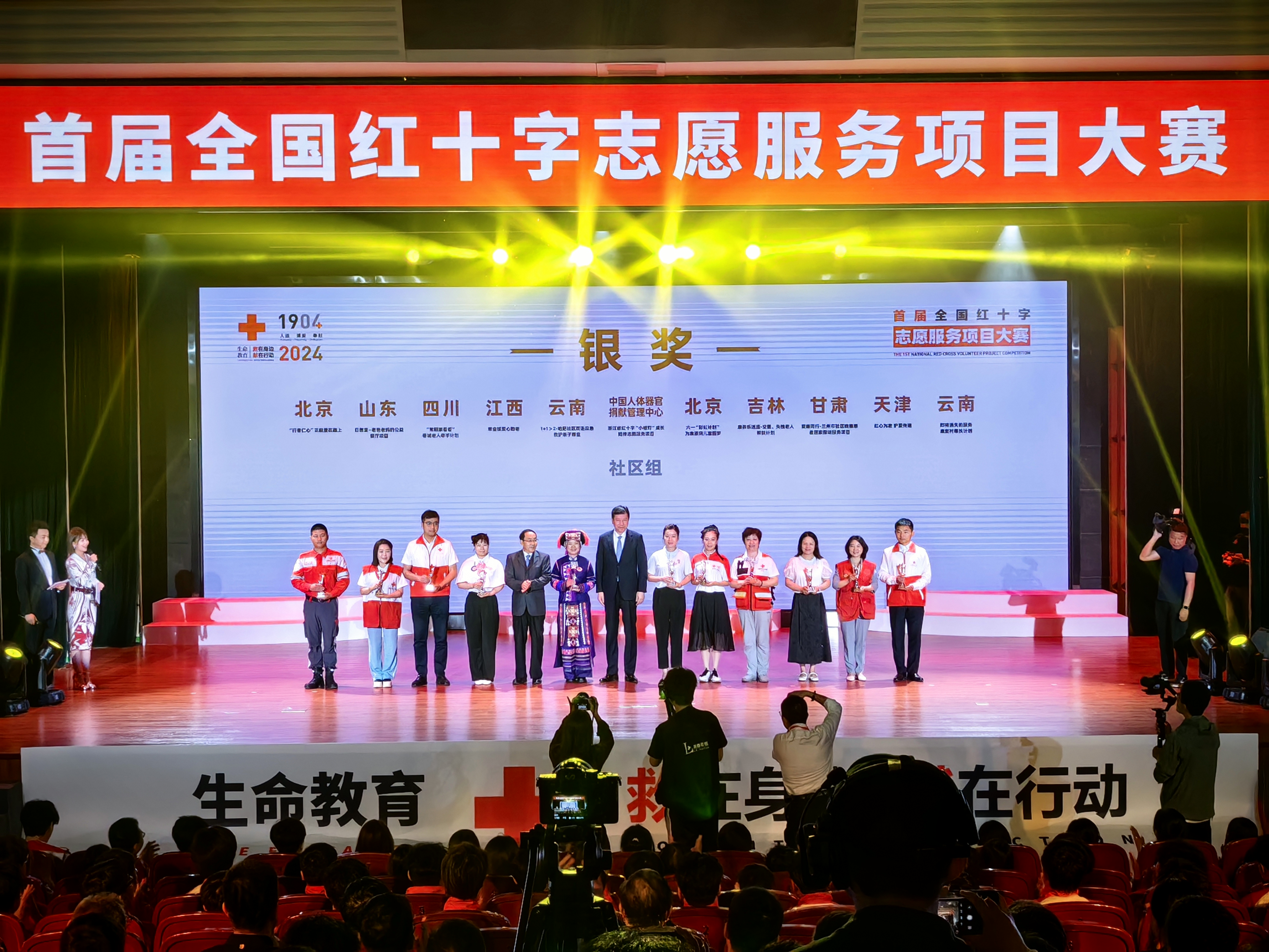 在首届全国红十字志愿服务项目大赛上摘奖